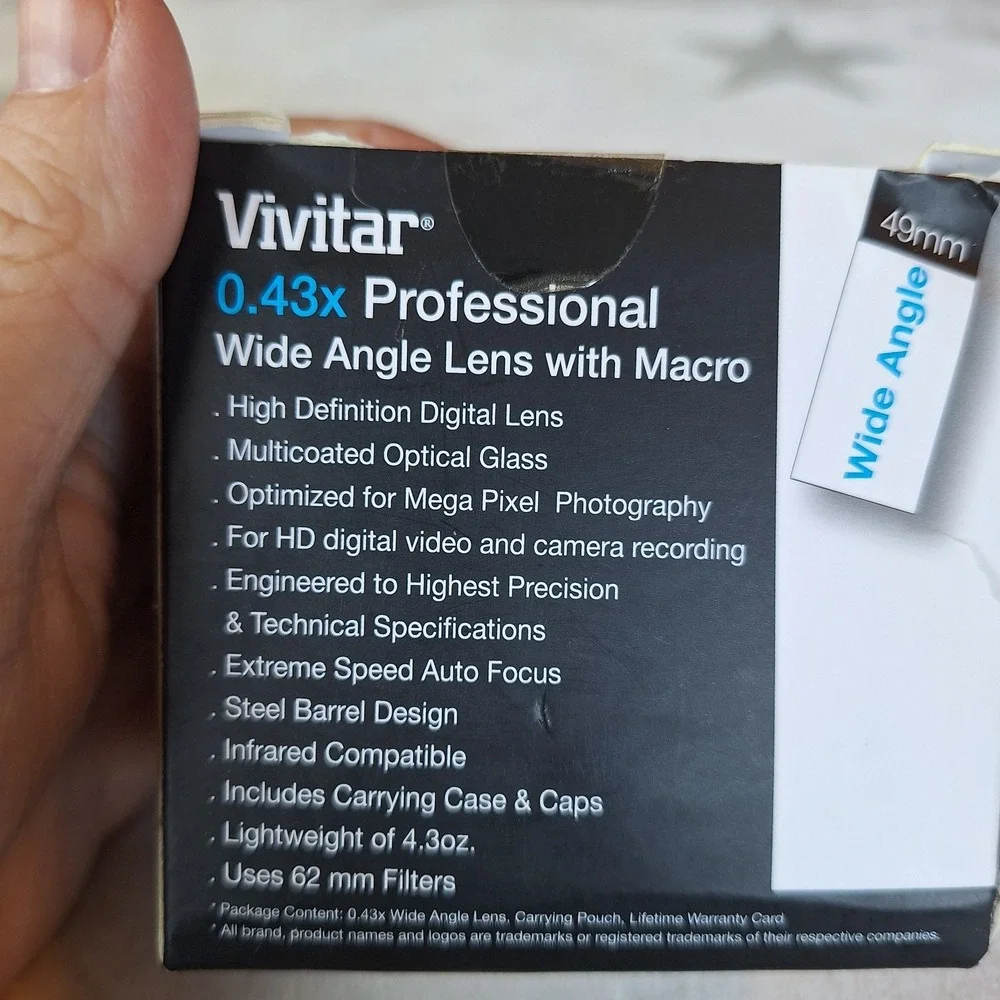 2019 Vivitar 43mm 0.43X Professional Wide Angle Lens with Macro Brand New Sealed